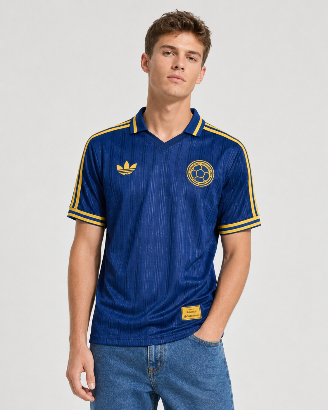 Camiseta Retro Colombia Azul