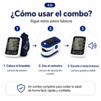 Tensiómetro digital con altavoz + Oxímetro de pulso