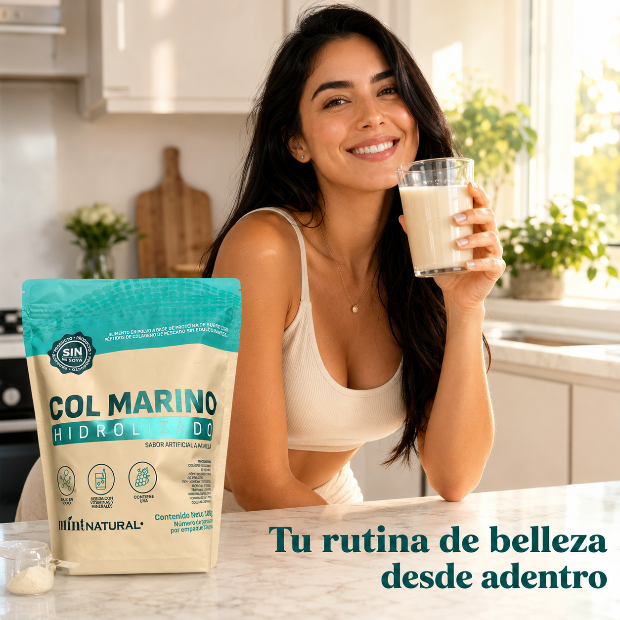 Colágeno Marino Hidrolizado Mint Natural sabor vainilla 100 g