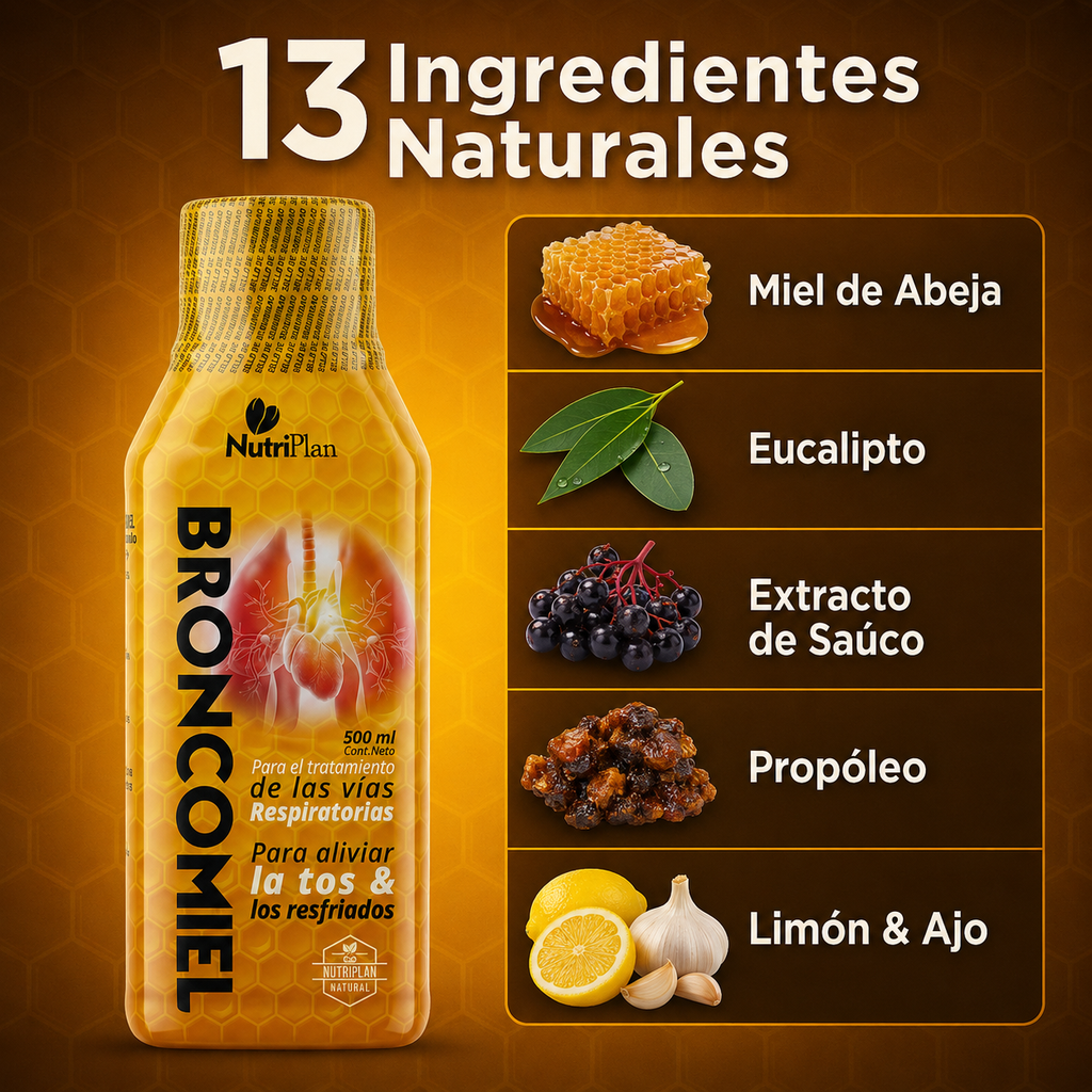 Broncomiel NutriPlan Natural 500 ml para vías respiratorias