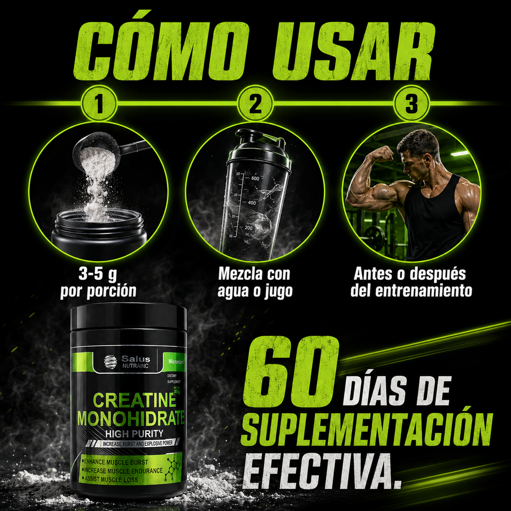 Creatina Monohidratada Salus Nutrainc con Complejo B NutriPlan
