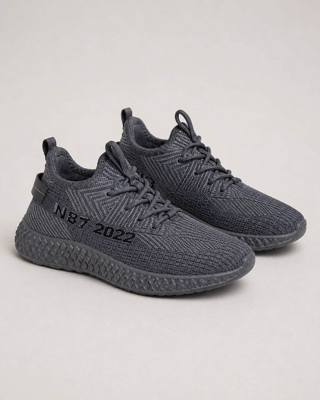 Tenis Deportivo Tejido Gris Oscuro NB7-2023 Para Hombre
