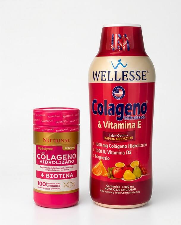 Colágeno Hidrolizado Nutrinal con Biotina y Wellesse Colágeno Vitamina E