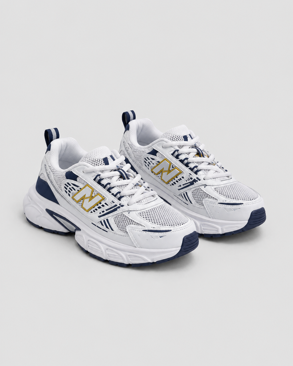 Tenis New Balance 530 Blanco Azul Dorado Para Hombre