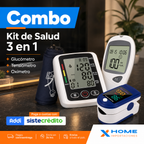 Combo Glucómetro + Tensiómetro digital con altavoz + Oxímetro de pulso